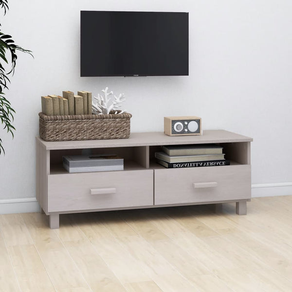 TV-Schrank Weiß Kiefer Massivholz 106 cm