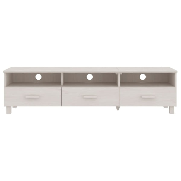 Weißer TV-Schrank HAMAR Kiefer Massivholz 158cm