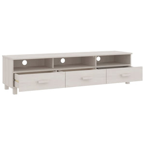 Weißer TV-Schrank HAMAR Kiefer Massivholz 158cm