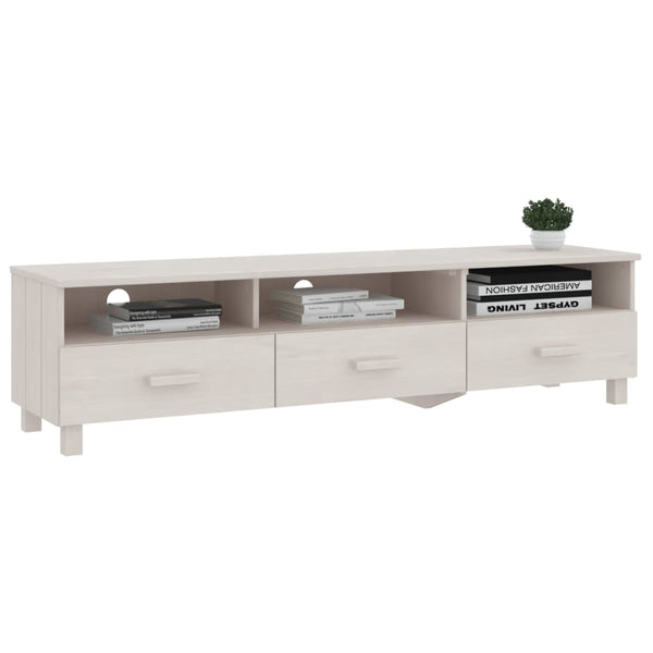 Weißer TV-Schrank HAMAR Kiefer Massivholz 158cm