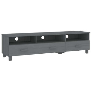 TV Schrank Dunkelgrau Kiefer Massivholz 158 cm