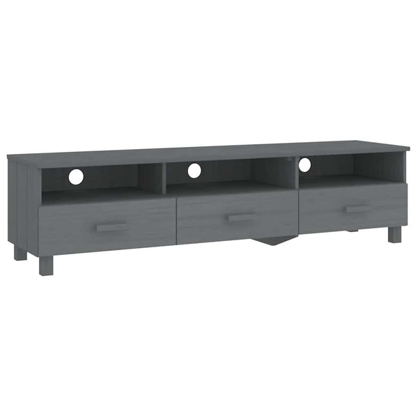 TV Schrank Dunkelgrau Kiefer Massivholz 158 cm