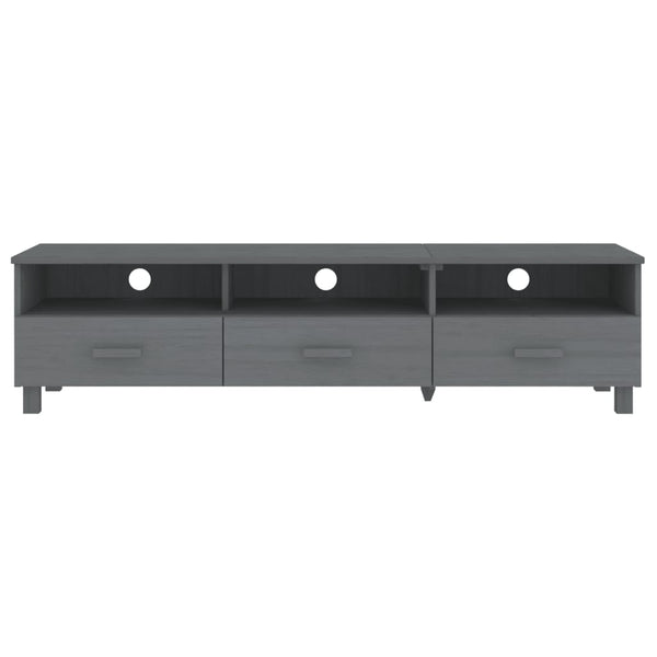 TV Schrank Dunkelgrau Kiefer Massivholz 158 cm