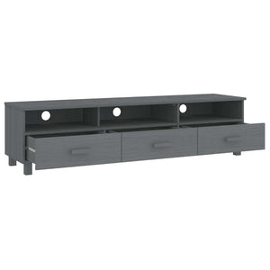 TV Schrank Dunkelgrau Kiefer Massivholz 158 cm
