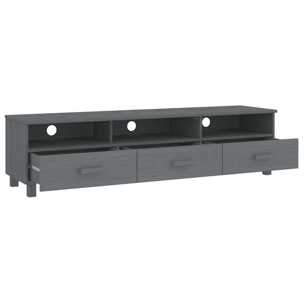 TV Schrank Dunkelgrau Kiefer Massivholz 158 cm