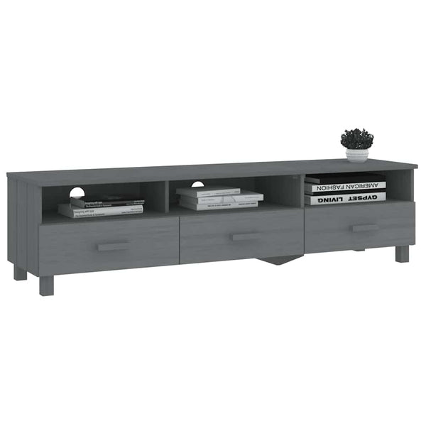 TV Schrank Dunkelgrau Kiefer Massivholz 158 cm