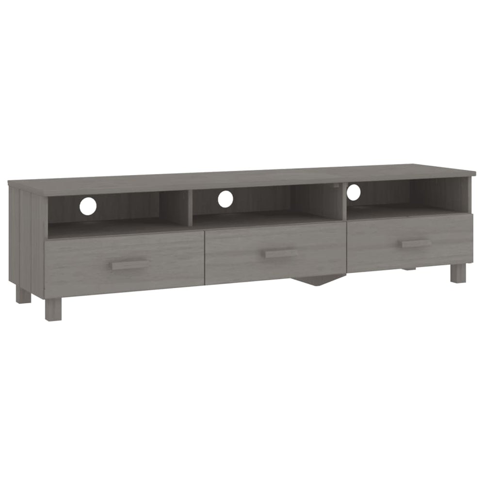 TV-Schrank Kiefer Massivholz Hellgrau 158 cm