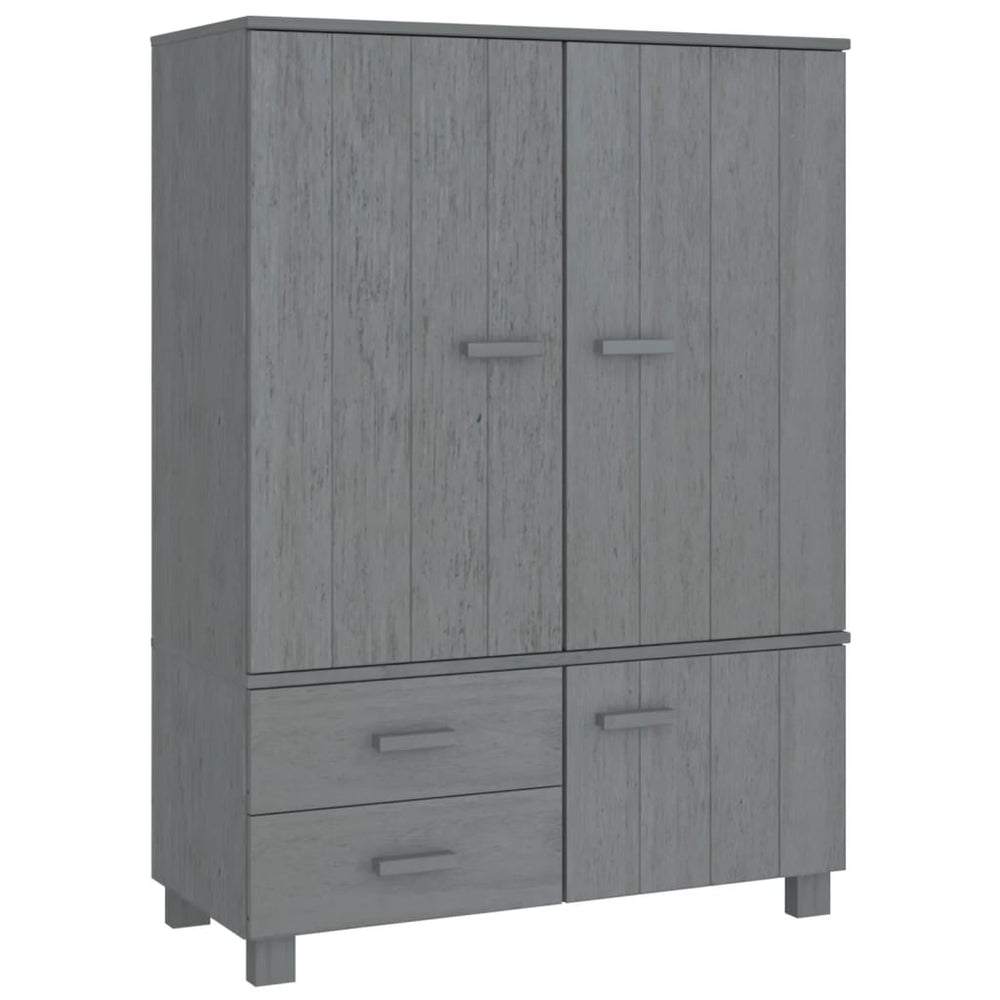 Kleiderschrank Dunkelgrau Kiefer Massivholz 99x137cm