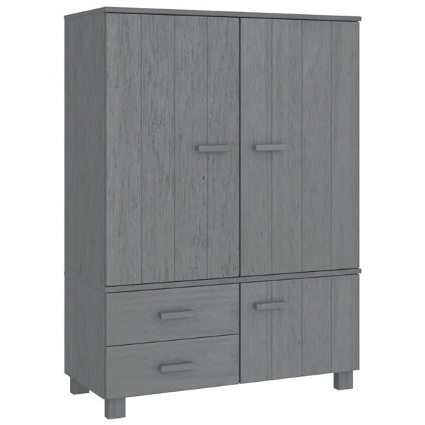 Kleiderschrank Dunkelgrau Kiefer Massivholz 99x137cm