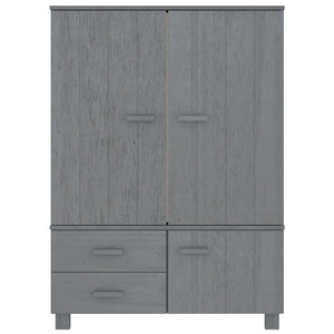 Kleiderschrank Dunkelgrau Kiefer Massivholz 99x137cm