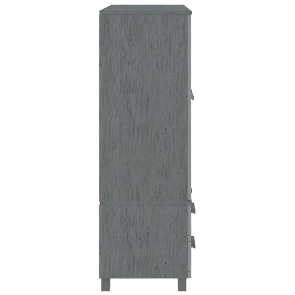 Kleiderschrank Dunkelgrau Kiefer Massivholz 99x137cm