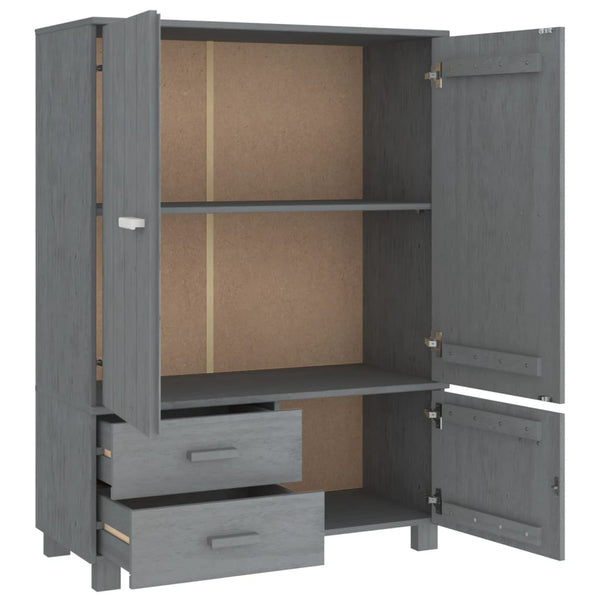 Kleiderschrank Dunkelgrau Kiefer Massivholz 99x137cm