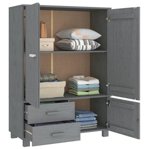 Kleiderschrank Dunkelgrau Kiefer Massivholz 99x137cm