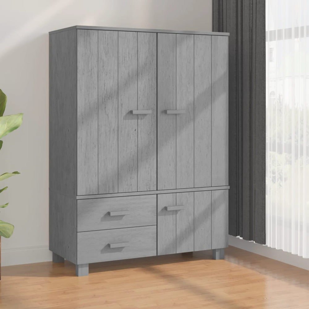 Kleiderschrank Dunkelgrau Kiefer Massivholz 99x137cm