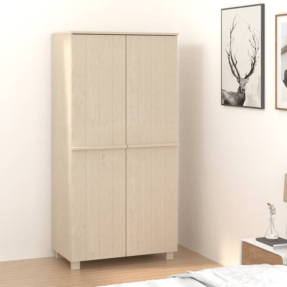 Massivholz Kleiderschrank Kiefer Honigbraun