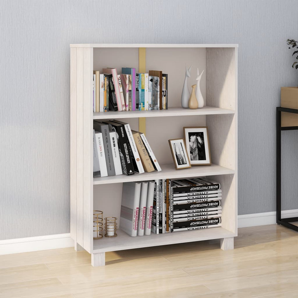 Bücherschrank HAMAR Weiß Kiefer Massivholz