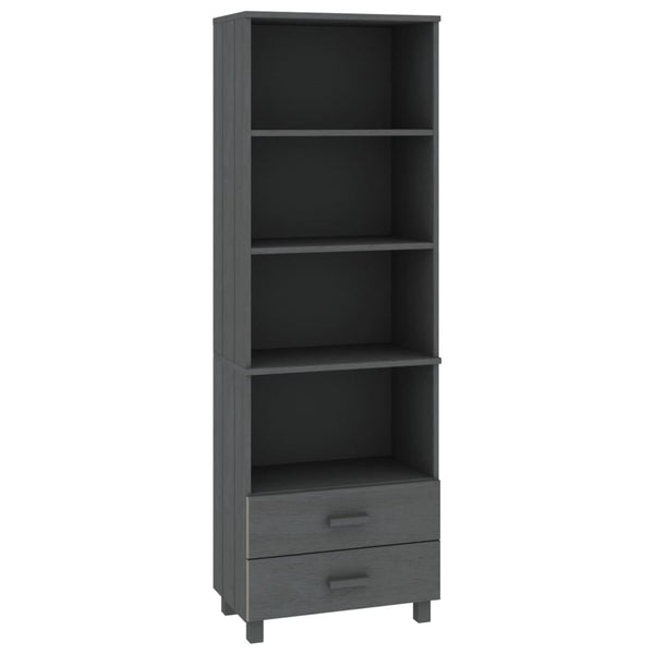 Highboard HAMAR Dunkelgrau 60x35x180cm Kiefer Massivholz
