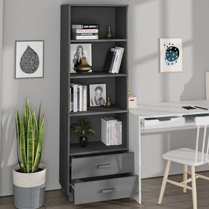 Highboard HAMAR Dunkelgrau 60x35x180cm Kiefer Massivholz