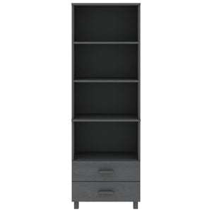 Highboard HAMAR Dunkelgrau 60x35x180cm Kiefer Massivholz