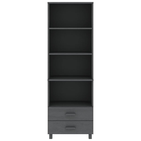 Highboard HAMAR Dunkelgrau 60x35x180cm Kiefer Massivholz
