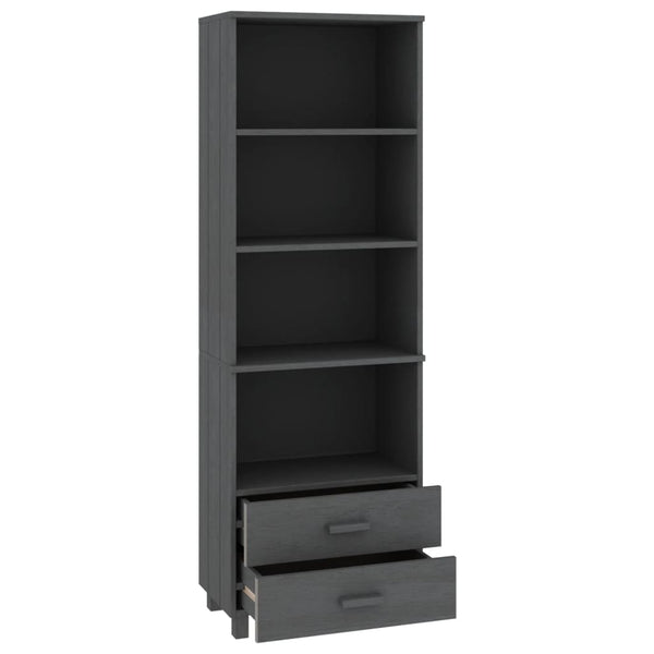 Highboard HAMAR Dunkelgrau 60x35x180cm Kiefer Massivholz