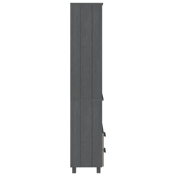 Highboard HAMAR Dunkelgrau 60x35x180cm Kiefer Massivholz