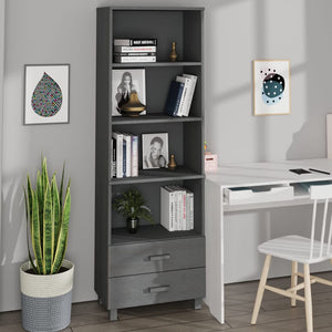 Highboard HAMAR Dunkelgrau 60x35x180cm Kiefer Massivholz