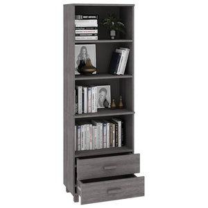 Highboard HAMAR Hellgrau 60x35x180cm Kiefer Massivholz