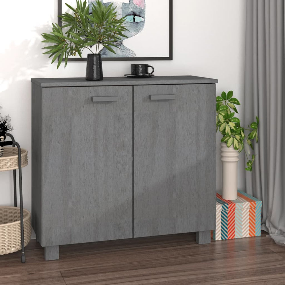 Sideboard HAMAR Dunkelgrau Kiefer Massivholz 85 cm