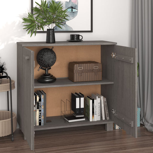 Sideboard HAMAR Hellgrau Kiefer Massivholz 85cm