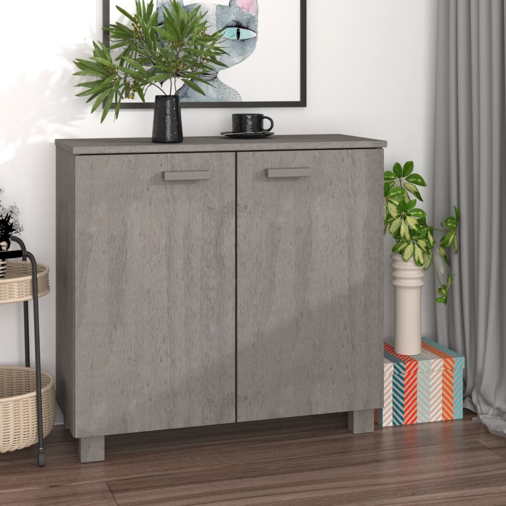 Sideboard HAMAR Hellgrau Kiefer Massivholz 85cm