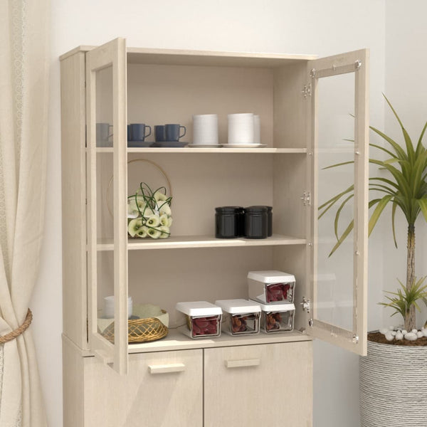 Highboard Aufsatz HAMAR Honigbraun Massivholz