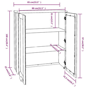Highboard Aufsatz HAMAR Honigbraun Massivholz