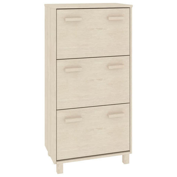 vidaXL Shoe Cabinet HAMAR Honey Brown 59.5x35x117 cm Solid Pine Wood