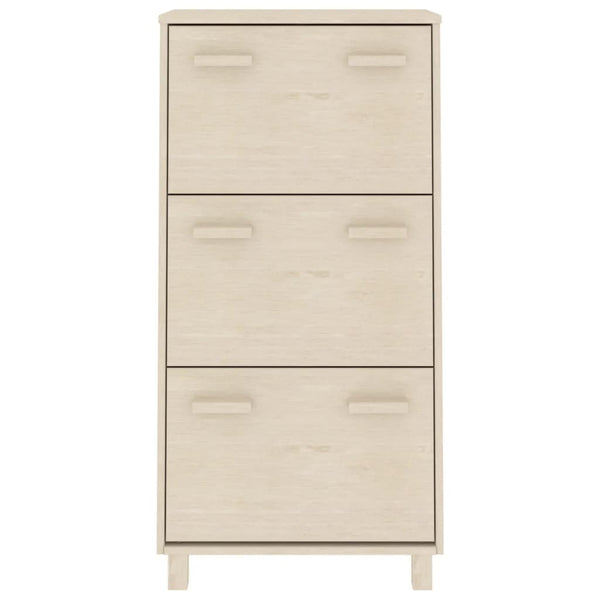 vidaXL Shoe Cabinet HAMAR Honey Brown 59.5x35x117 cm Solid Pine Wood