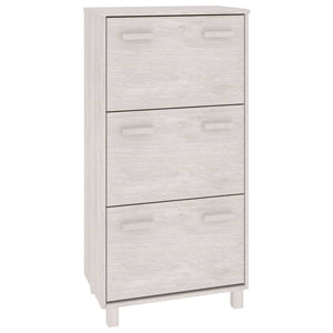 vidaXL Shoe Cabinet HAMAR White 59.5x35x117 cm Solid Pine Wood