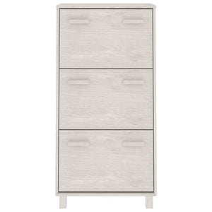 vidaXL Shoe Cabinet HAMAR White 59.5x35x117 cm Solid Pine Wood