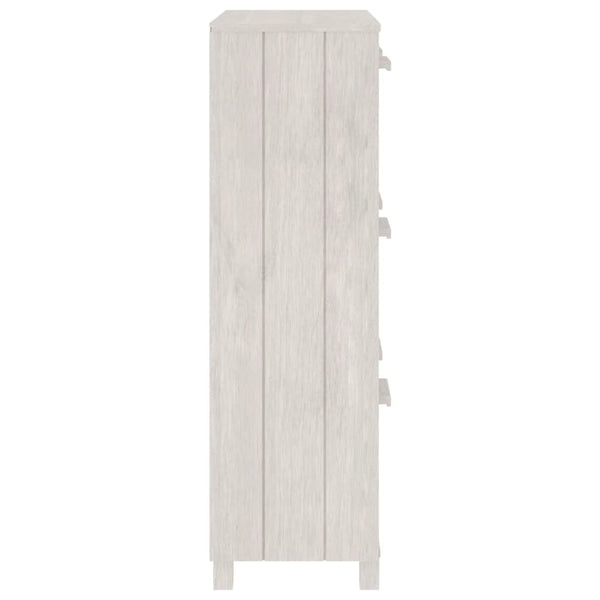 vidaXL Shoe Cabinet HAMAR White 59.5x35x117 cm Solid Pine Wood