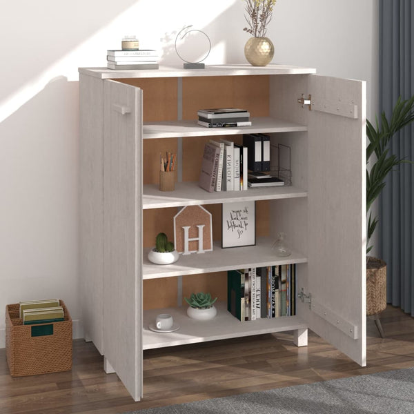 vidaXL Shoe Cabinet HAMAR White 85x40x108 cm Solid Pine Wood