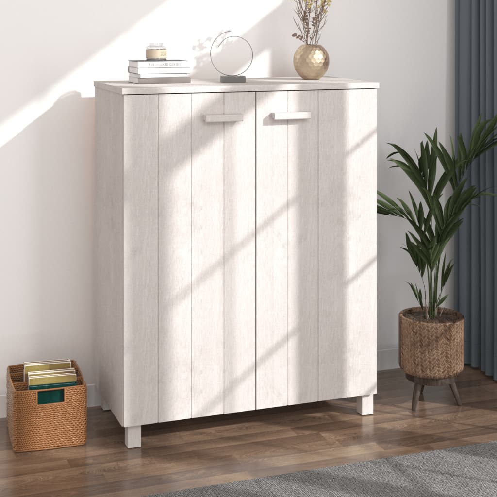 vidaXL Shoe Cabinet HAMAR White 85x40x108 cm Solid Pine Wood