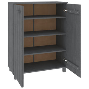 vidaXL Shoe Cabinet HAMAR Dark Grey 85x40x108 cm Solid Pine