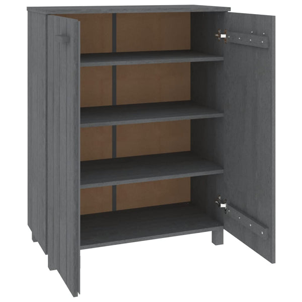 vidaXL Shoe Cabinet HAMAR Dark Grey 85x40x108 cm Solid Pine