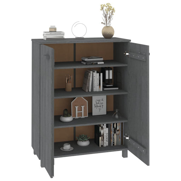 vidaXL Shoe Cabinet HAMAR Dark Grey 85x40x108 cm Solid Pine