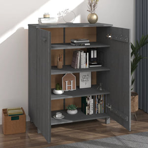 vidaXL Shoe Cabinet HAMAR Dark Grey 85x40x108 cm Solid Pine