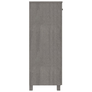 vidaXL Shoe Cabinet HAMAR Light Gray 85x40x108 cm Solid Pine Wood