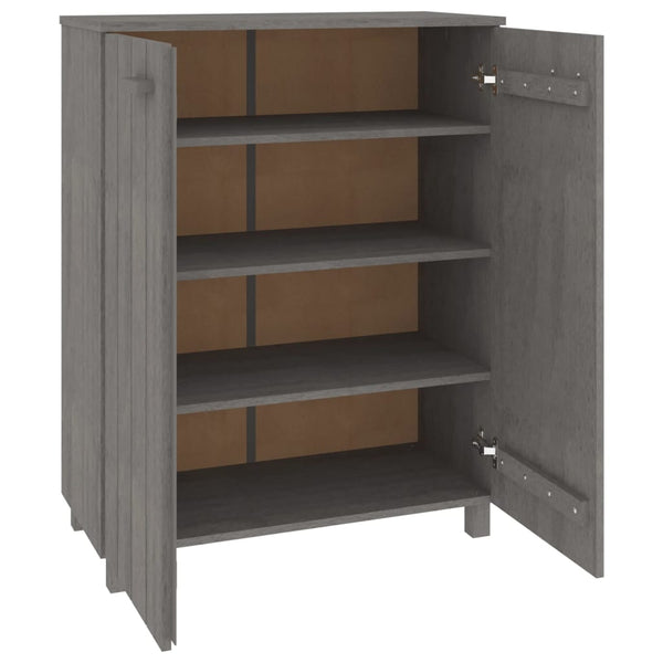 vidaXL Shoe Cabinet HAMAR Light Gray 85x40x108 cm Solid Pine Wood
