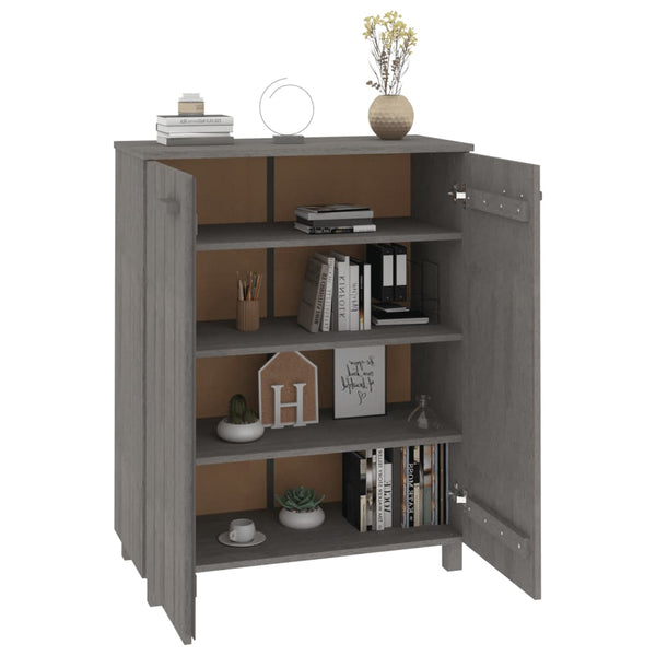 vidaXL Shoe Cabinet HAMAR Light Gray 85x40x108 cm Solid Pine Wood