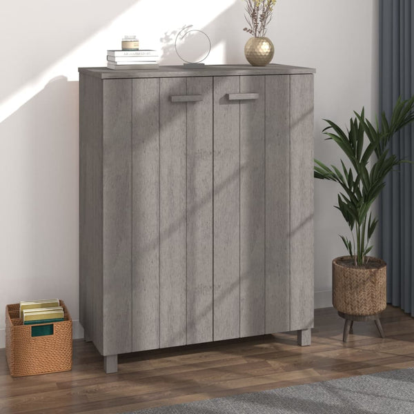 vidaXL Shoe Cabinet HAMAR Light Gray 85x40x108 cm Solid Pine Wood