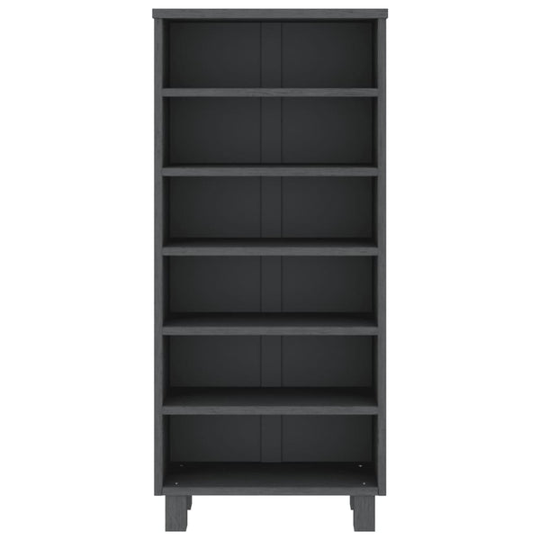 vidaXL CD Cabinet HAMAR Dark Gray 45x18x100 cm Solid Pine Wood