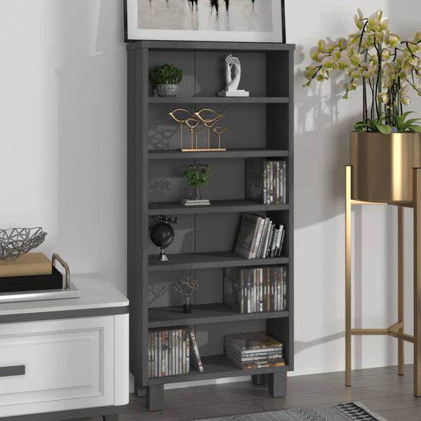 vidaXL CD Cabinet HAMAR Dark Gray 45x18x100 cm Solid Pine Wood